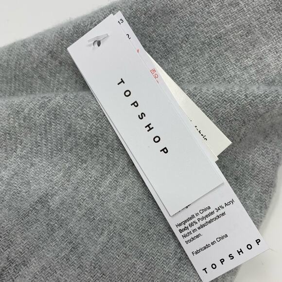 Topshop Grey Knit Fringe Scarf NEW - Picture 5 of 6